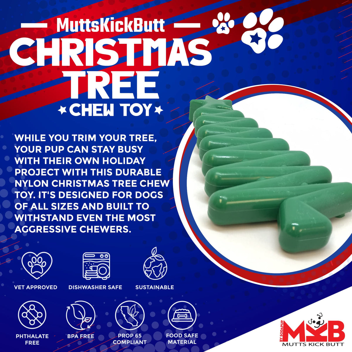 Christmas Tree Nylon Dog Chew & Enrichment Toy 🎄🐶