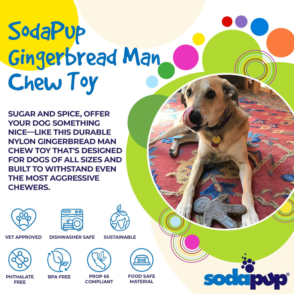 Gingerbread Man Nylon Dog Chew Toy 🎄🐶