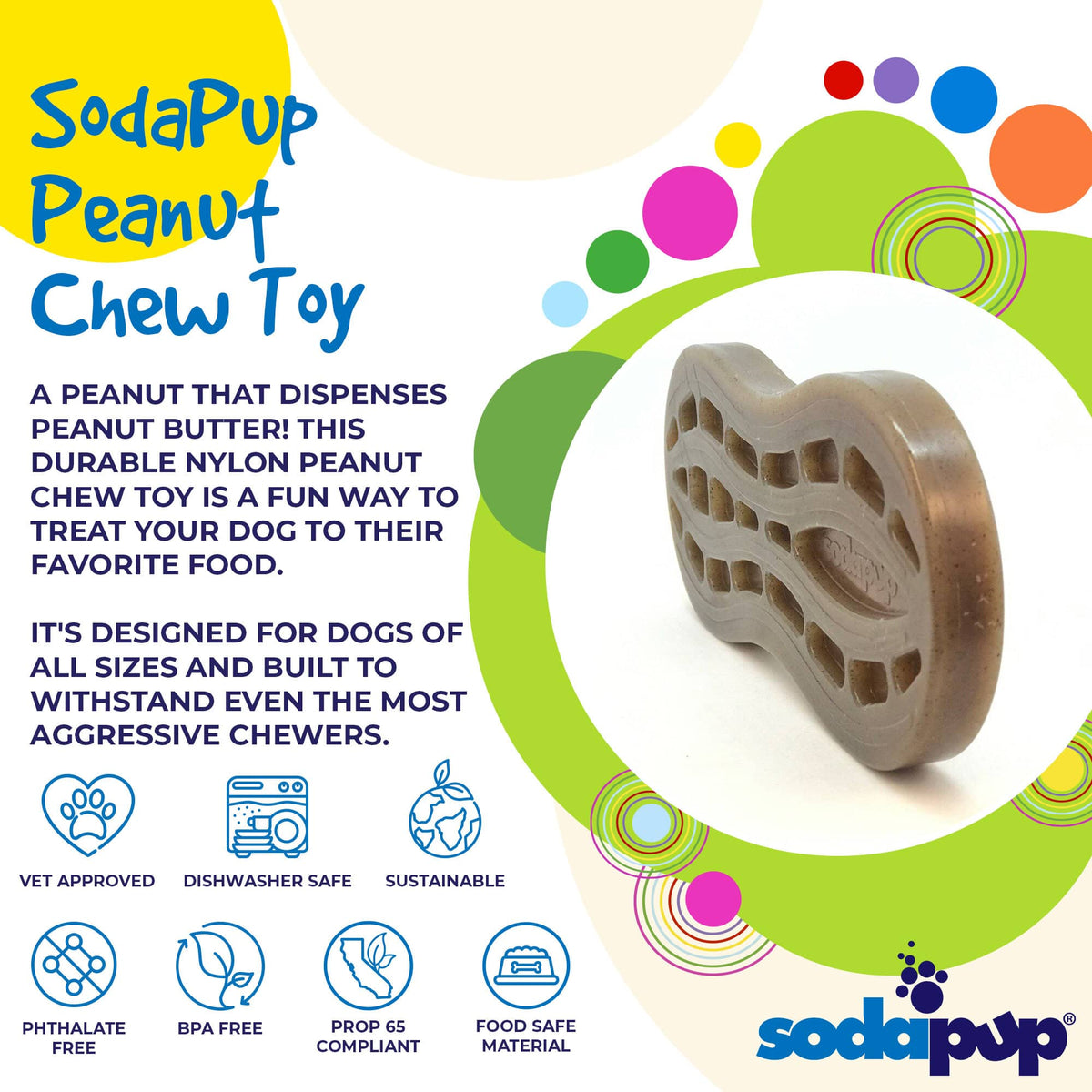 Peanut Nylon Dog Chew Toy – Durable Enrichment for Serious Chewers 🥜🐶
