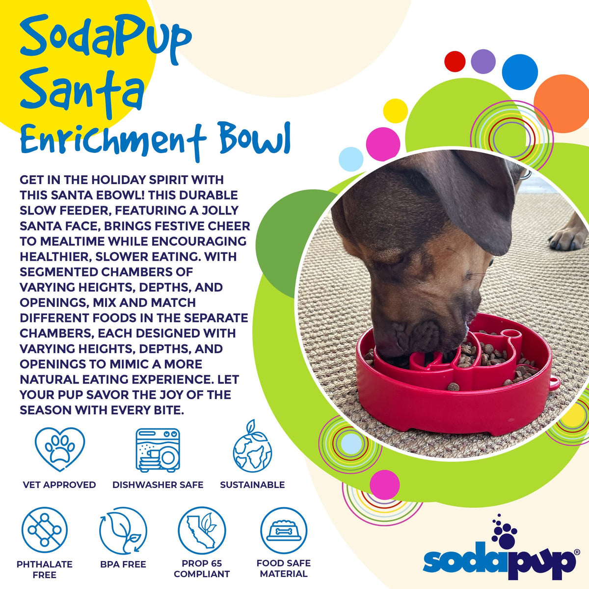 Santa Christmas eBowl – Deep Slow Feeder & Enrichment Bowl 🎅🐾