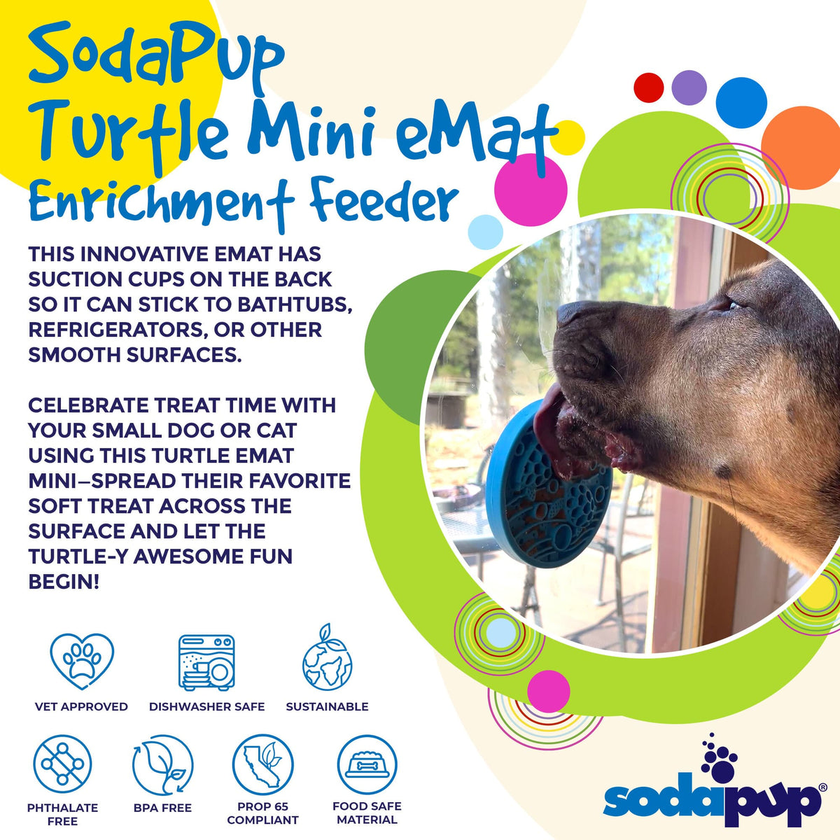 Turtle eMat-Mini – Suction Cup Lick Mat for Small Dogs & Cats 🐢🐾