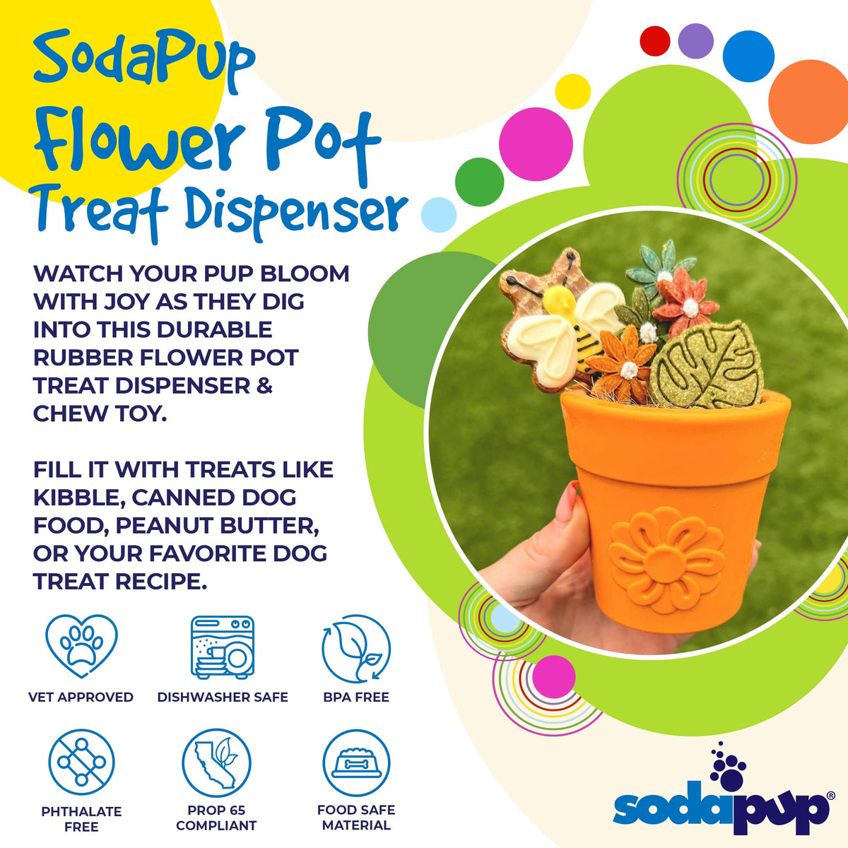 Large Flower Pot eCup – Dog Treat Dispenser & Enrichment Toy 🌸🐾