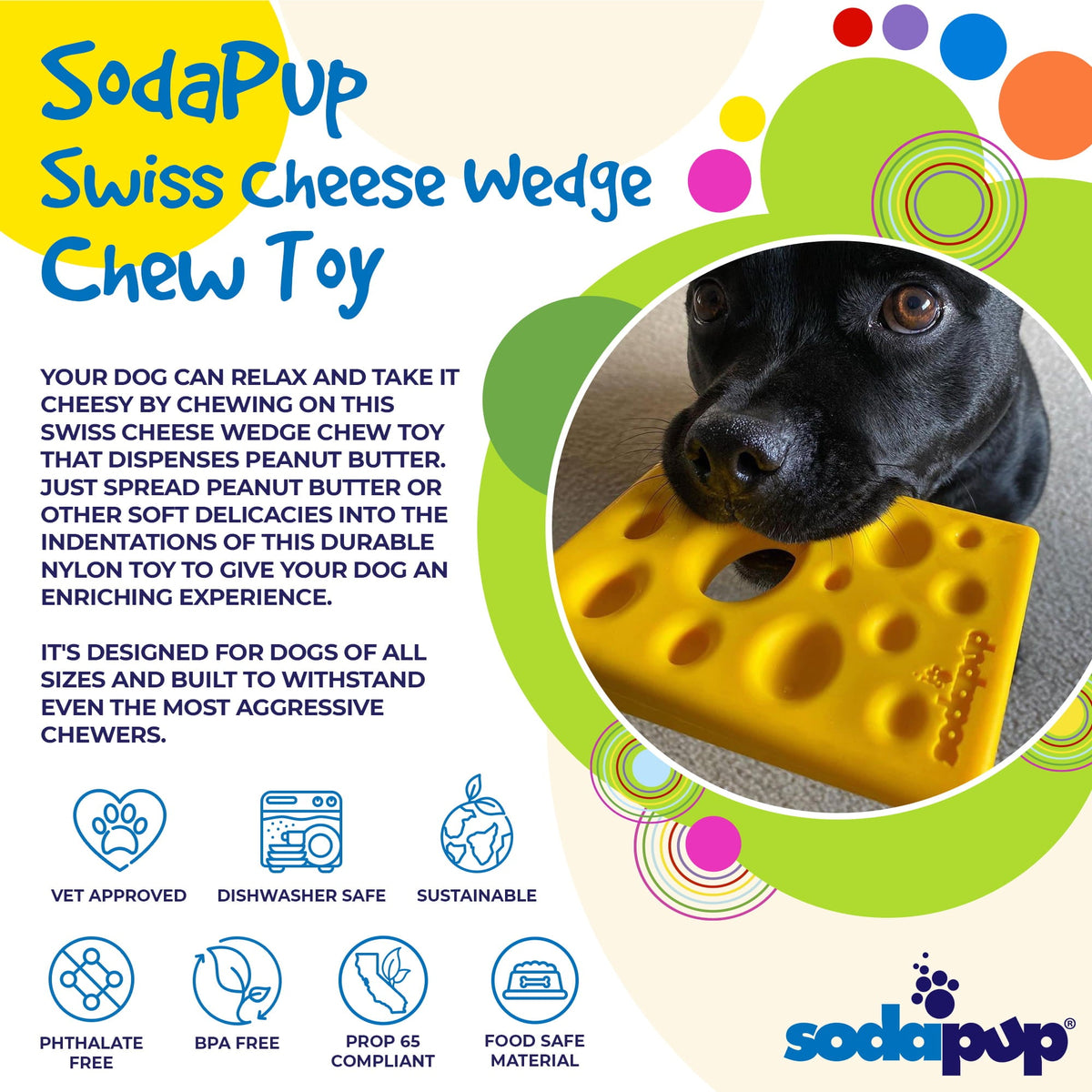 Swiss Cheese Wedge Nylon Dog Chew Toy 🧀🐶