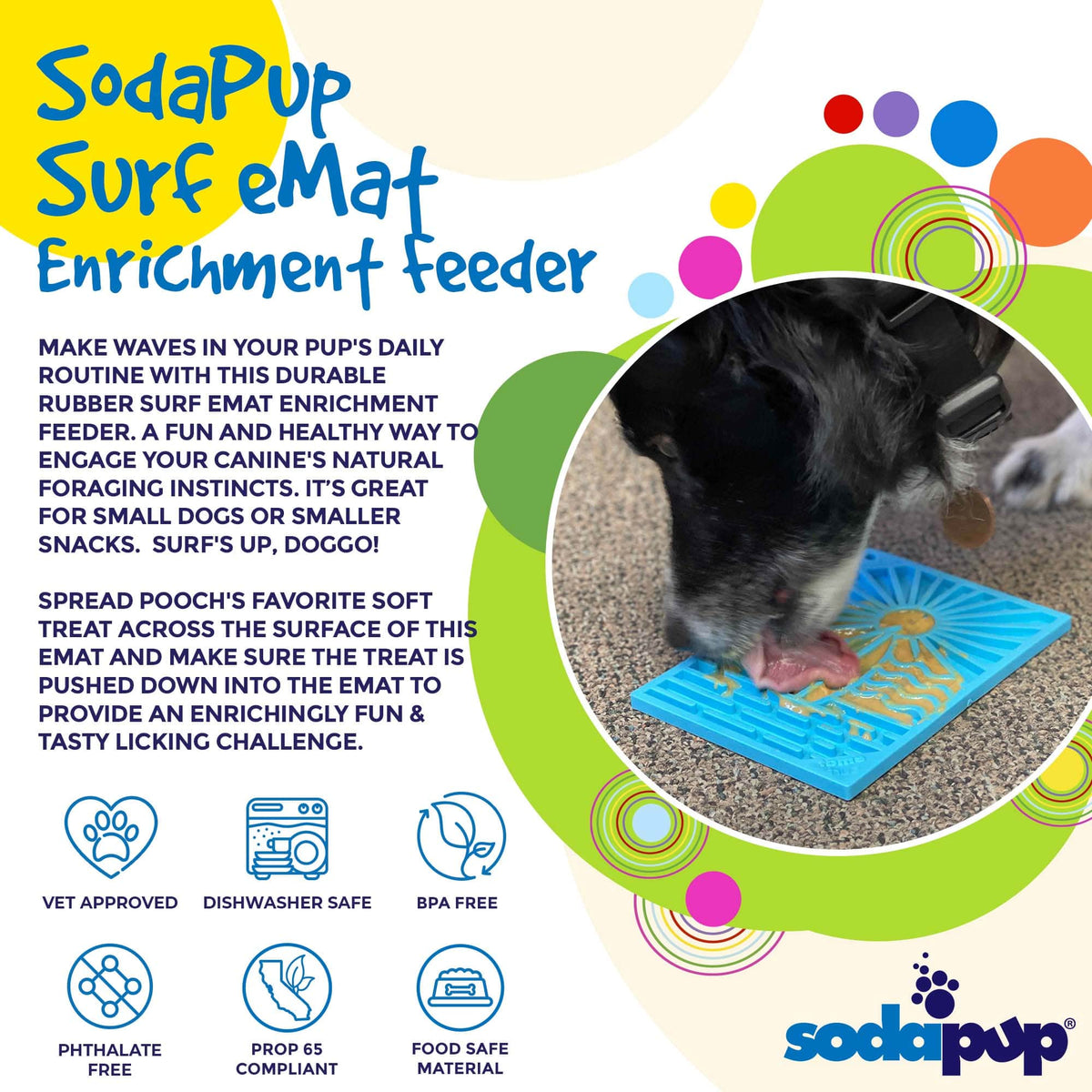 Surf's Up eMat – Small Lick Mat for Dogs & Cats 🌊🐾