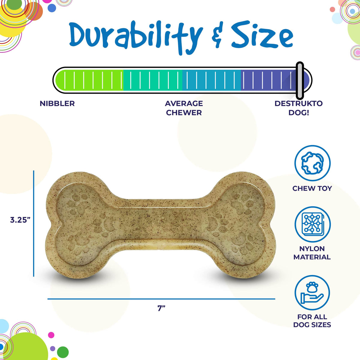 Bone eChew – Durable Nylon Dog Chew Toy 🦴🐶 USA Made