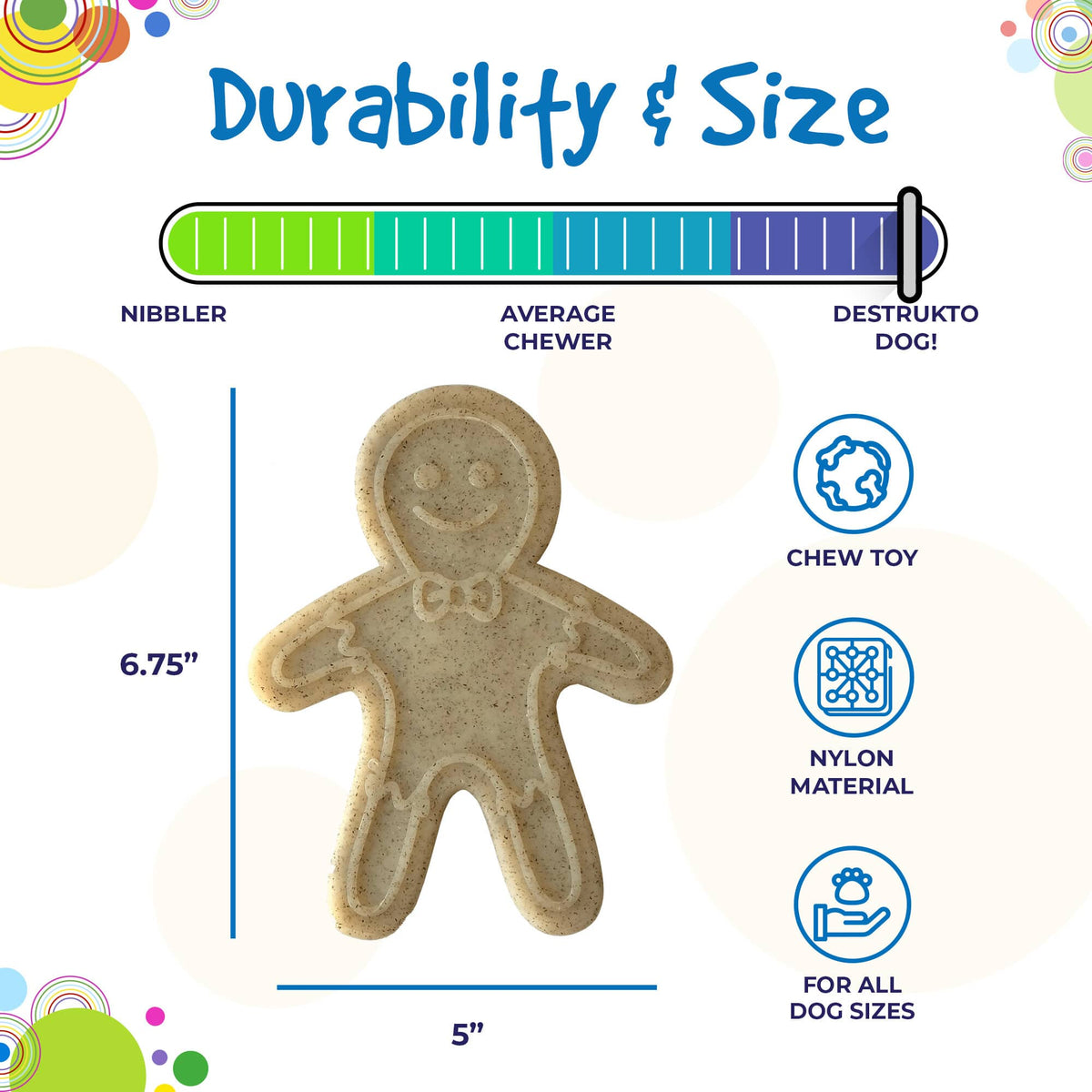Gingerbread Man Nylon Dog Chew Toy 🎄🐶