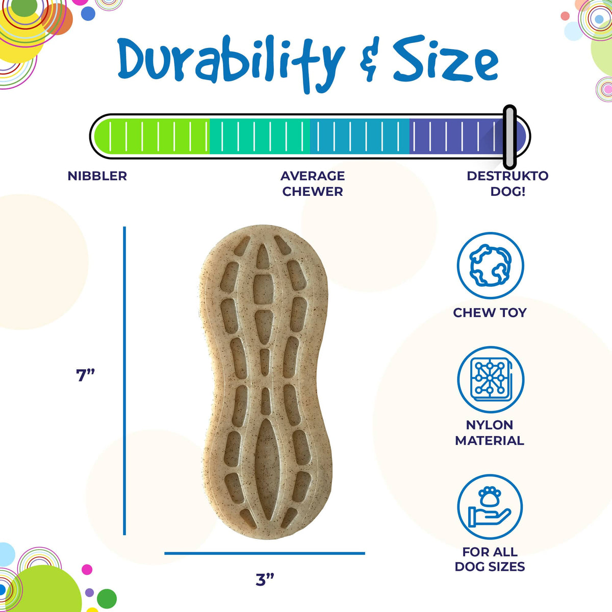 Peanut Nylon Dog Chew Toy – Durable Enrichment for Serious Chewers 🥜🐶