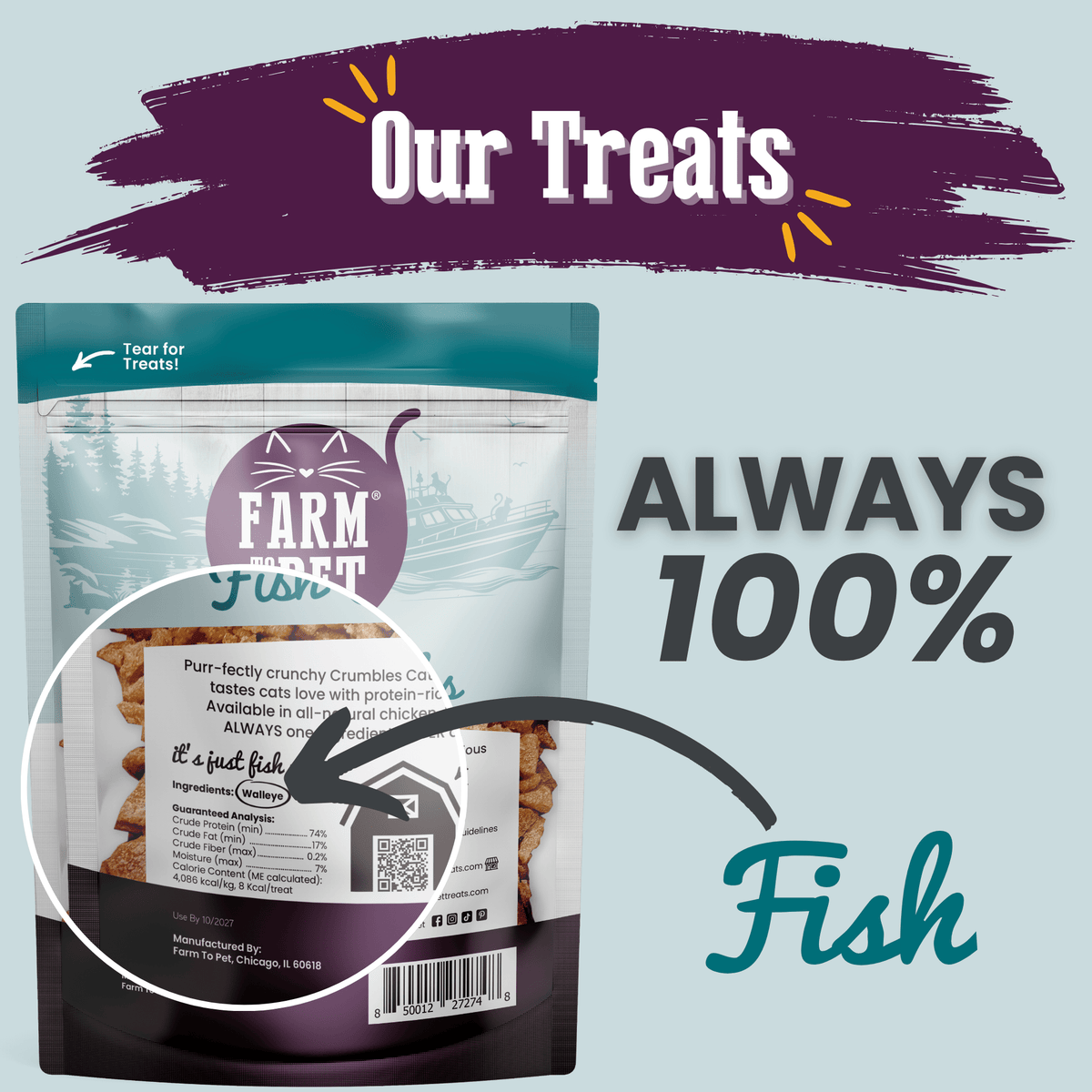 Fish Crumbles – All-Natural Fish Treats for Cats 🐱🐟