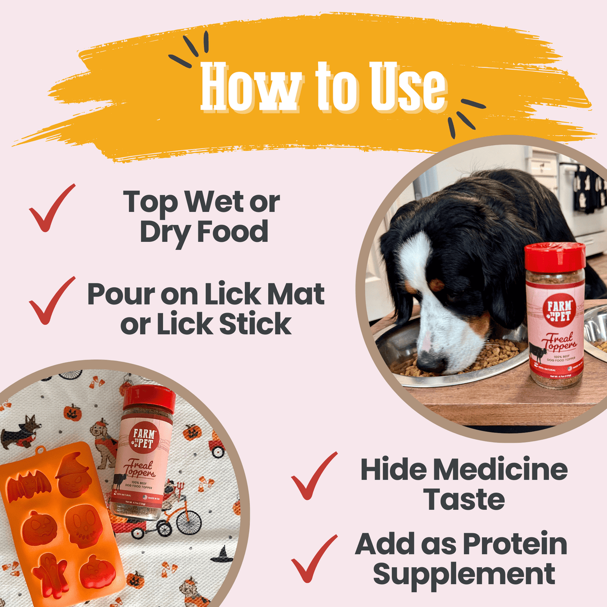 Beef Treat Topper – 100% Beef Meal Topper for Dogs & Cats