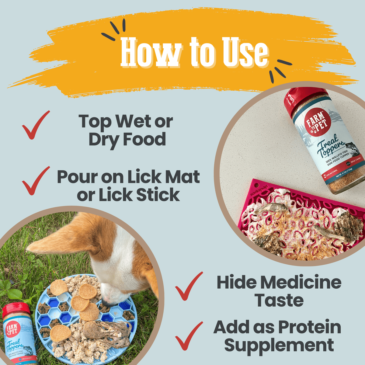 Fish Treat Topper – Low-Fat Meal Topper for Dogs & Cats