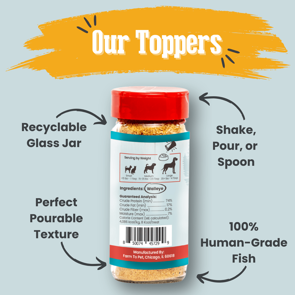 Fish Treat Topper – Low-Fat Meal Topper for Dogs & Cats
