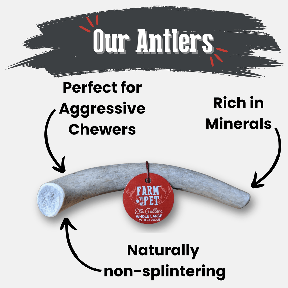 Elk Antler Dog Chews – All-Natural Whole and Split Elk Antler Chews for Dogs
