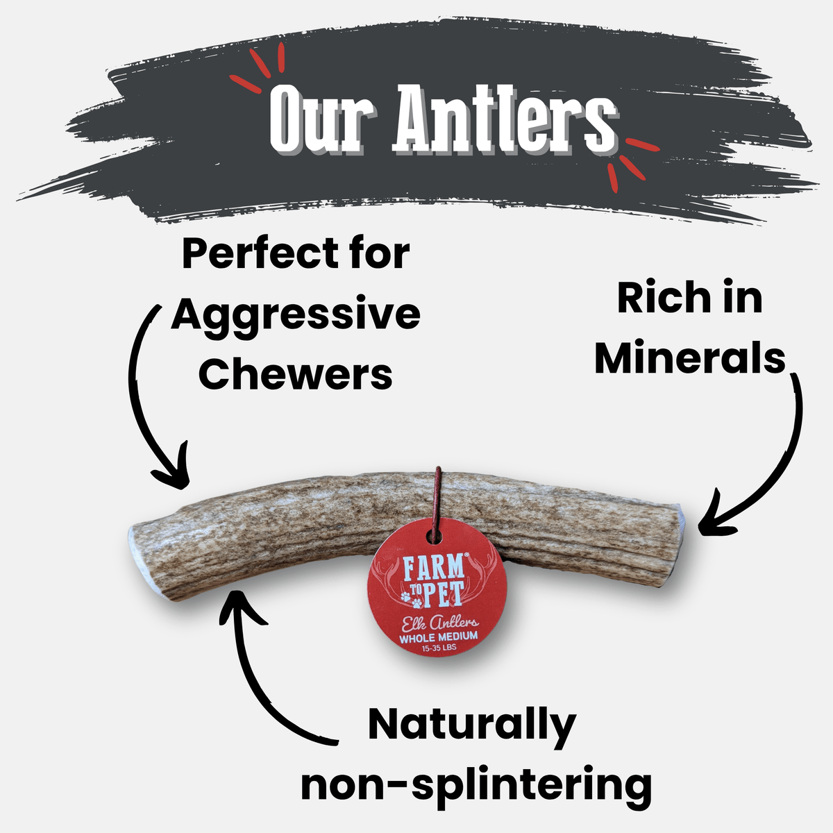 Elk Antler Dog Chews – All-Natural Whole and Split Elk Antler Chews for Dogs